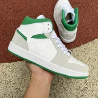 Zapatos de diseñador auténtico 1 medio se gris baloncesto verde 1S altas mujeres zapatillas de zapatillas deportivas DC9294-103