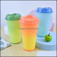 Tumblers Drinkware Kitchen Dining Bar Home Garden Pp Thermal Change Mticolor Pattern Adt Children 16Oz Temperature Sensing Discoloration