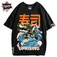 T-shirt maschile Sushi Attack Contrattack Food Sumping Street Trend giapponese Originale Hip Hop Punk T-Shirtmen's Short Shirtmen's