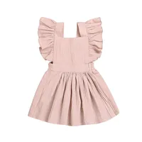 latest design Infant Baby Girls solid color old pink Jumpsuit Romper Toddler Sleeveless Kids Clothes Summer Kid Clothing3120