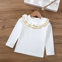 Детская футболка весенняя осень с длинным рукавом футболка для девочек для девочек хлопчатобумажные топы мультфильм детская блузка для малыша нижняя детская одежда 220715