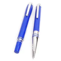 PURE PEARL Blue crystal head Luxury ball Ballpoint pen top Quality Classic resin Barrel with Serial Number Writing smoth Supplie G201Y