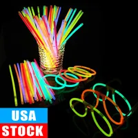 1000 bastões de brilho Glow a granel na novidade Dark Party Supplia de iluminação com óculos de óculos Kit-Bracelets Colares e mais de 12 horas pacote de 8 polegadas EUA.