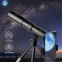 4K 10-300x40 단안 망원경 소형 개폐식 HD 줌 단안 쌍안경 조명 야간 시력 범위 사냥 캠핑 197c