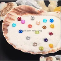 Collier de chaîne perles perles lâches bijoux bricolage 6-7 mm en eau douce Akoya Oyster avec un seul cercle de couleur mixte 25 naturel dans le vide à vide For Drop