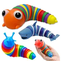Neue Zappel-Spielzeug-Slug artikulierter flexibler 3D-Zappelspielzeug All Age Relief Anti-Angst-Sensor für Kinder Erwachsener C0803