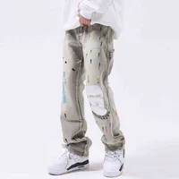 Pantaloni da Uomo in Vera Pelle Jogger Jeans Elasticizzati Casual - Marrone  / 34 Vita 32L