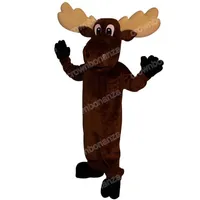 Halloween Brown Moose Mascot Costume Cartoon de haute qualité Personnage à thème des adultes Adultes Taille Christmas Carnival Cartoon Robe