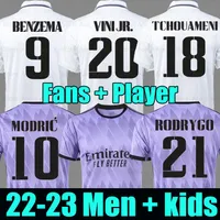 Real Madrid formaları 21 22 futbol forması ALABA BENZEMA CAMAVINGA HAZARD TEHLİKE SERGIO RAMOS camiseta 2021 2022 VINICIUS JR. futbol forması üniformaları Erkekler + Çocuk seti
