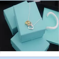 2020 new available stainless steel thin chian with gold rose gold silver heart rings Pendant Necklaces with blue box and dastbag297D