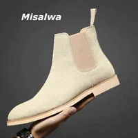 Boots Misalwa Dropshipping Men Luxury/Winter Elegant Chelsea Cow Suede Sheed Loves 'Sheere Plus Size 35 47 220805