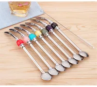 Multipurpose Drinking Straws Reusable Mate Straw Spoon Filter 1 Brush 304 Stainless Steel Tools For Mate Tea Accessories