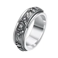 حلقات الكتلة قابلة للتدوير vajra pure bague en argent 925 sterling silver mantra gift women gen ring jewelry 2022 designer r57c