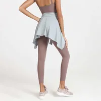 Yoga Skirt Dress with Bandage on Top Hip Covering Dance Shorts Mini School Tennis Skirts Match for Leggings