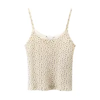 Puwd Y2K Sweet Girl Knitted Cotton Lace 슬리빙 최고의 여름 패션 여성 Slim Camis Vest Chic Women Casual Tops 220607