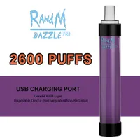 RandM Dazzle Pro E Cigarette 2600puffs Wholesales Popular HOT Selling Disposable Vape Pod LED RGB Light with Rechargeable 1100mAh 6ml mesh coil
