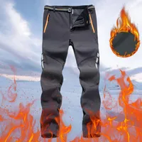 Men's Pants Men Casual Slim Fit Trousers Men's Outdoor Block Fleece Fitness Color Lined Warm Trekking Softshell WorkMen's