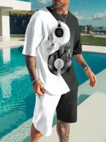 Мужской спортивный костюм печать oneck футболка Шорты наборы моды с коротким рукавом с коротки