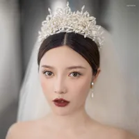 Clip per capelli Barrettes Tiara Crown Crown Bridal Heads Headies Gioielli per perle per perle per donne Diadema Haar Queen Accessorieshair