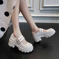 소규모 2022 여름 새 특허 하이힐 가죽 대학 스타일 싱글 메리 제인 신발 여성