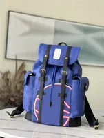 Designer Christopher MM Ryggsäck Blue Shoulder Bag M21104 Män belagd Canvas Läder Keepall 55 Bandouliere Dopp Kit TOWSBOOM POCKTRUCTER ARBUTNING Outdoor Travel Påsar