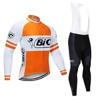 شتاء ركوب الدراجات القميص 2020 Pro Team Bic Fleece Cycling Cycling Mtb Bike Jersey Bib Pants Kit Ropa ciclismo inverno291o
