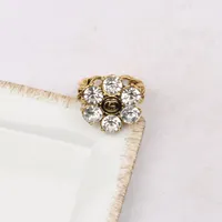 Top qualidade 18K Brand Brand Double Letter Band Rings para homens feminino designer de moda extravagante Letras de marca Pearl Metal Ring Abertura jóias ajustáveis