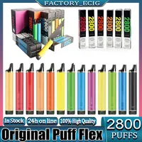 Puff Flex engångs elektroniska cigaretter 2800 Puffs Vape Pen Device 10ml 1500mAh Batteri 100% Original
