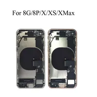 Back Cover For iphone 8g 8 plus x Xs Max Back Middle Frame Chassis Full Housing Assembly Battery Cover Door Rear with Flex Cable195H