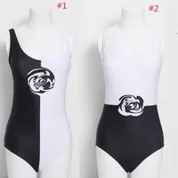 Klasik Mektup Mayo Seksi Kadınlar Plaj Bikini Sırtsız Tek Parça Mayo Moda Tasarımcı Banyo Kıyafetleri Yaz Siyah Beyaz Beach Giyim Banyo Giyim