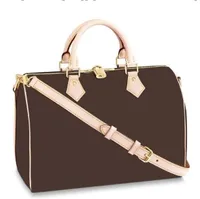 30 cm Luxurys Designers Fashion Women Bag schoudertassen Lady Takken Handtassen Speed ​​met sleutelslot Schouderriemstoftas