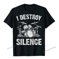 Destruyo el silencio Drumming Vintage Drummer Drumset Drum Set camiseta Harajuku Cotton Tees Casual Tshirts Funny 220427
