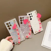 Crystal Bling Heart Love Shell Soft IMD TPU Cases for iPhone 13 Pro Max 12 Mini 11 XR X XS Max 8 Plus Confetti Band Band Band Band Back