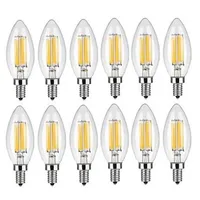 Bulbs 10PCS LOT LED Bulb C35 C35L E14 220V 240V 4W 8W 12W Design Energy Saving Candle Warm White Filament Light 360 Degree LampLED