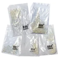 SS3-SS20 1440pcs Clear Crystal AB 3D Non HotFix FlatBack Nail Art Rhinestones Decorations Shoes And Dancing Decoration