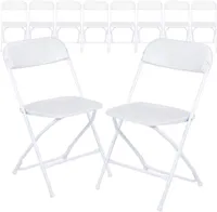 4パックの白い折りたたみ椅子プラスチック屋外パーティーチェア