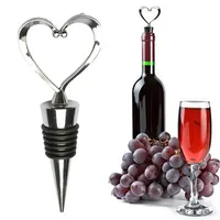 Hjärtformad Champagne Wine Bottle Stopper Valentines Bröllopsgåvor Set Wine Stoppers Bar Tools