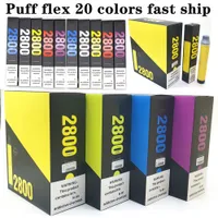 50pcs 2% Puff Flex 2800puffs Disposable E Cigarette Vape Device With 850mAh Battery 8ml Pod Cartridge 2800 Puffs Free ship