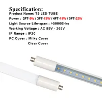 AC85-265V Input G5 T5 LED Tube Light Lamp Fluorescent LED Light G5 SMD2835 T5 High Bright Easy Install New Arrival Usastar