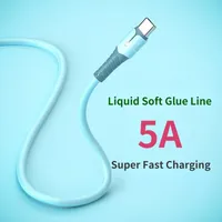 Câbles de téléphone portable Câbles USB Fast Chargement en silicone liquide avec lumière 25 100 150 200 cm de longueur pour Android pour Type-C
