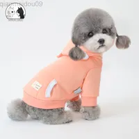 Yeni köpek hoodie ayı sıcak gel moda cep kedi kazak köpek kıyafetleri kat et küçük orta büyük köpek evcil hayvan giysileri l220810