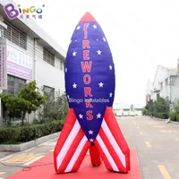 Outdoor Event Advertising Inflatable Rocket Models Aircraft Balloons For Space Theme Decoration With Air Blower Toys Sports