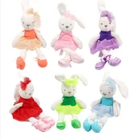 42cm sevimli tavşan giysi giyin, elbise peluş oyuncak doldurulmuş yumuşak hayvan bebekleri bale tavşan bebek çocuklar için doğum günü hediyesi