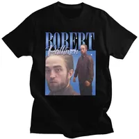 Robert Pattinson 90 -talets vintage unisex svart tshirt män skjorta överdimensionerade grafiska skjortor 100 bomullskjorta man kvinna ees ops 220527