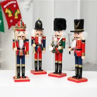 クリスマスの装飾陽気な木製のくるみ割り人形兵士30cmハンドクラフト人形室ペンダント装飾2022年ギフトスリストマス