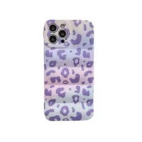 Japanese Korean Style Puffer Case Purple Leopard For IPhone 7 8 Plus X XR XS 11 12 13 Pro Max Soft Silicone Phone Case Cover