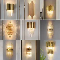 Muurlamp roestvrij staal modern goud kristallen lichten bed voor slaapkamer woonkamer gangpad huisdecoratie led sconce indoor armaturen