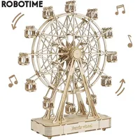 Robotime Rolife 232st Rotertable DIY 3D Ferris Wheel trägodsbyggnadssatser Montering Toy Gift for Children Adult TGN01 220815