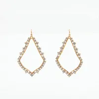 Crystal Drop Dangles with Earring Cartons in Vintage Gold
