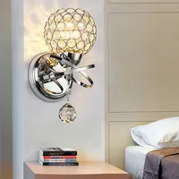 Lámpara de pared de sala de estar de estilo europeo de estilo europeo simple lámpara de cristal de la cama LED LECHE ROMANTY Romantic Crystal Wall Light R48280i